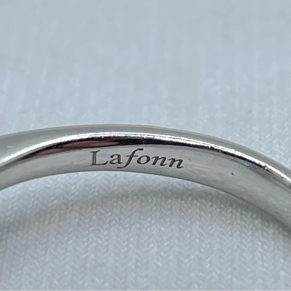 Lafonn Sterling Silver Radiant Cut CZ Ring Baguette Side Stones Bridal